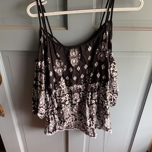 Black Cold Shoulder Top